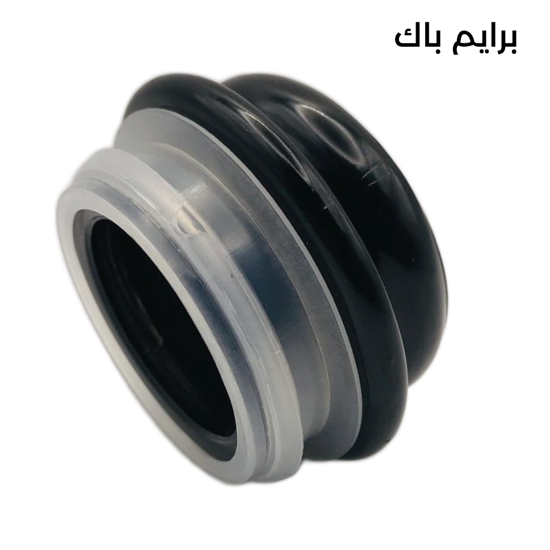 ⁦PPJ14-GBCGB: Sleek Glossy Black Glass Jar With Glossy Black Glass Lid⁩ - الصورة ⁦3⁩