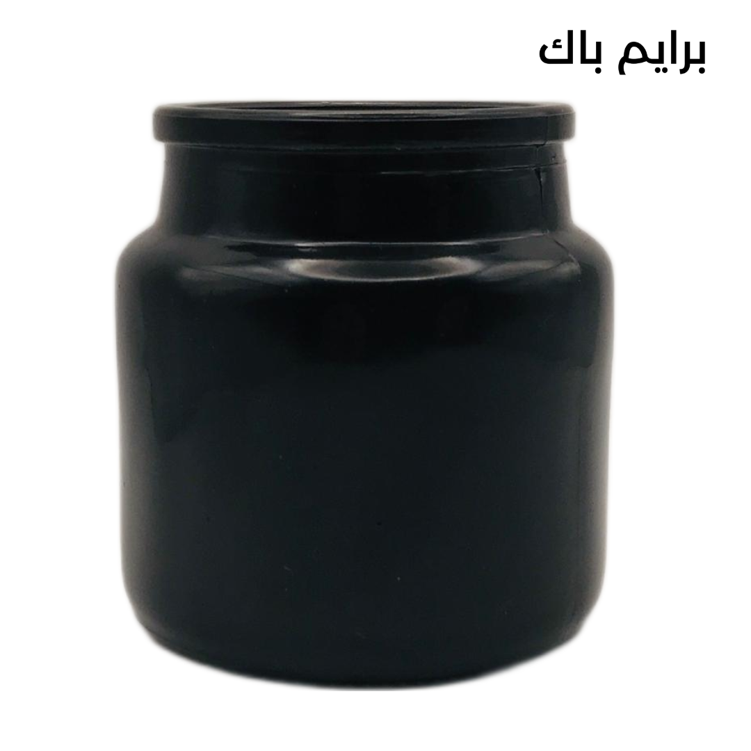 ⁦PPJ14-GBCGB: Sleek Glossy Black Glass Jar With Glossy Black Glass Lid⁩ - الصورة ⁦4⁩