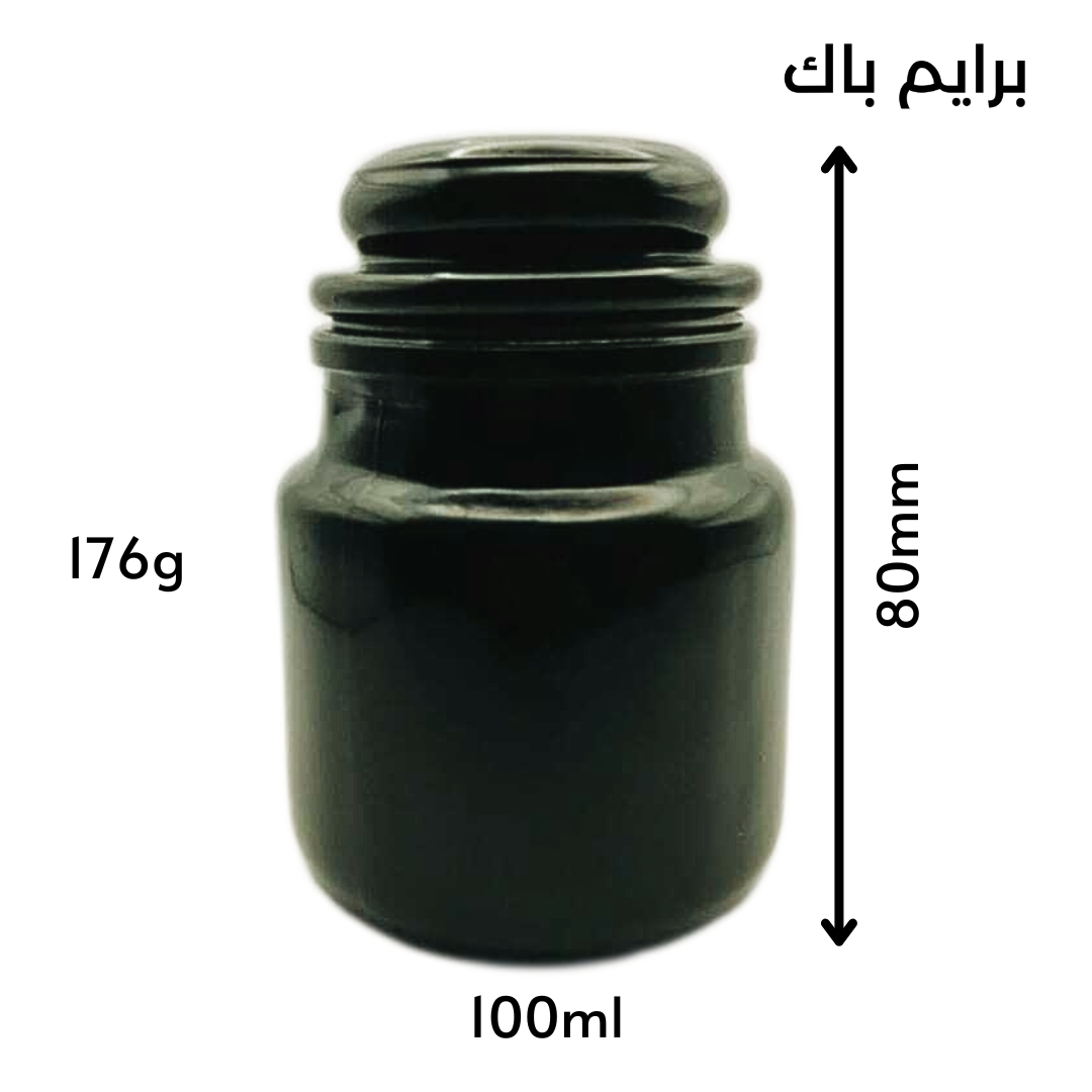 ⁦PPJ14-GBCGB: Sleek Glossy Black Glass Jar With Glossy Black Glass Lid⁩ - الصورة ⁦9⁩