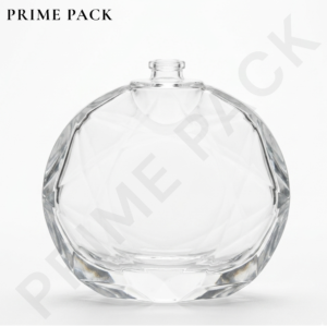 CLEAR GLASS PERFUME BOTTLE – DESIGNER ROUND BOTTLE