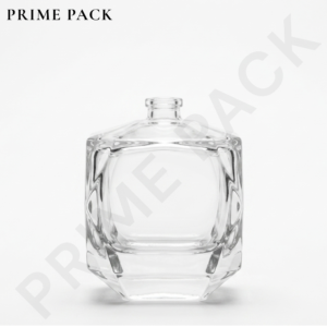 CLEAR GLASS PERFUME BOTTLE – DESIGNER SQUARE BOTTLE