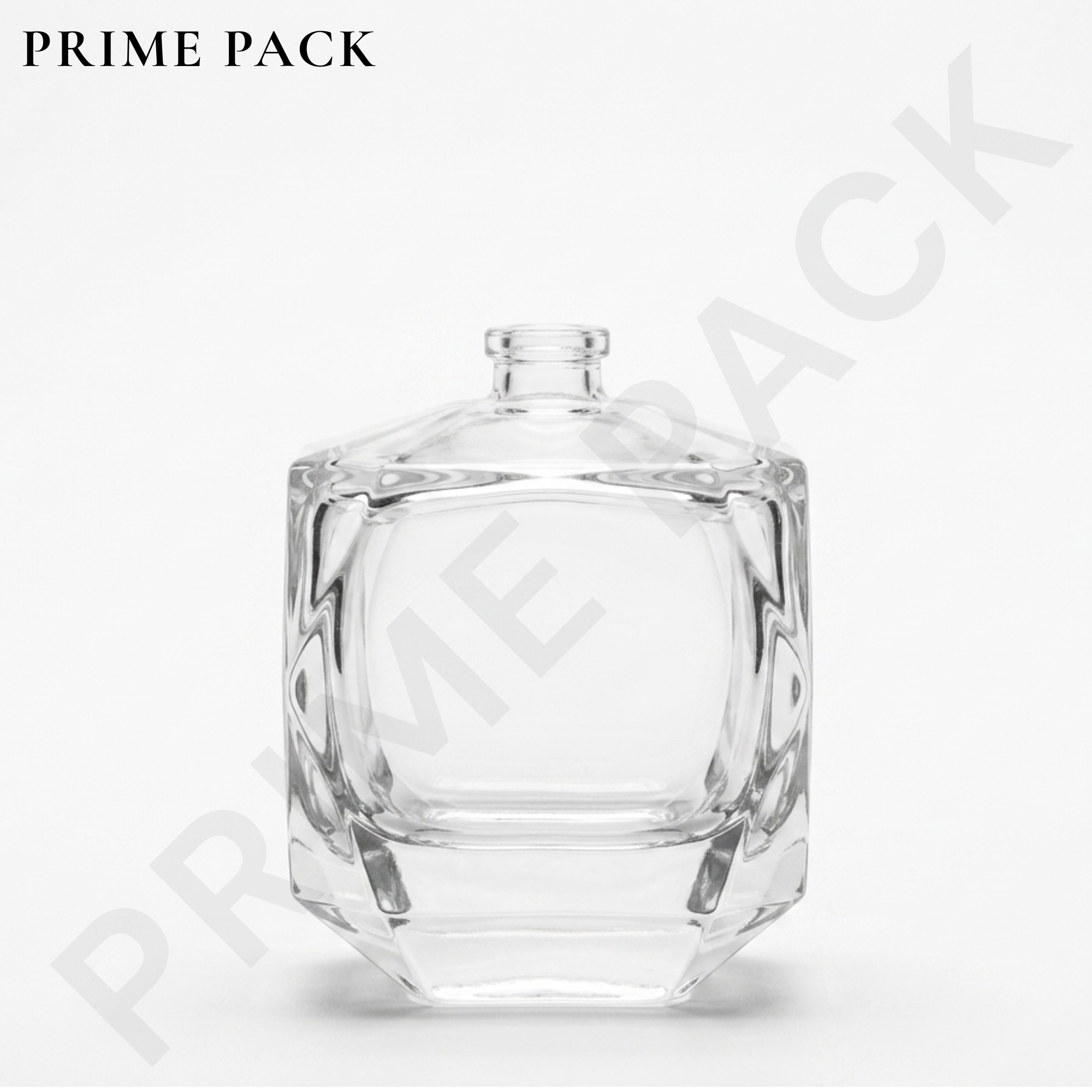 CLEAR GLASS PERFUME BOTTLE – DESIGNER SQUARE BOTTLE