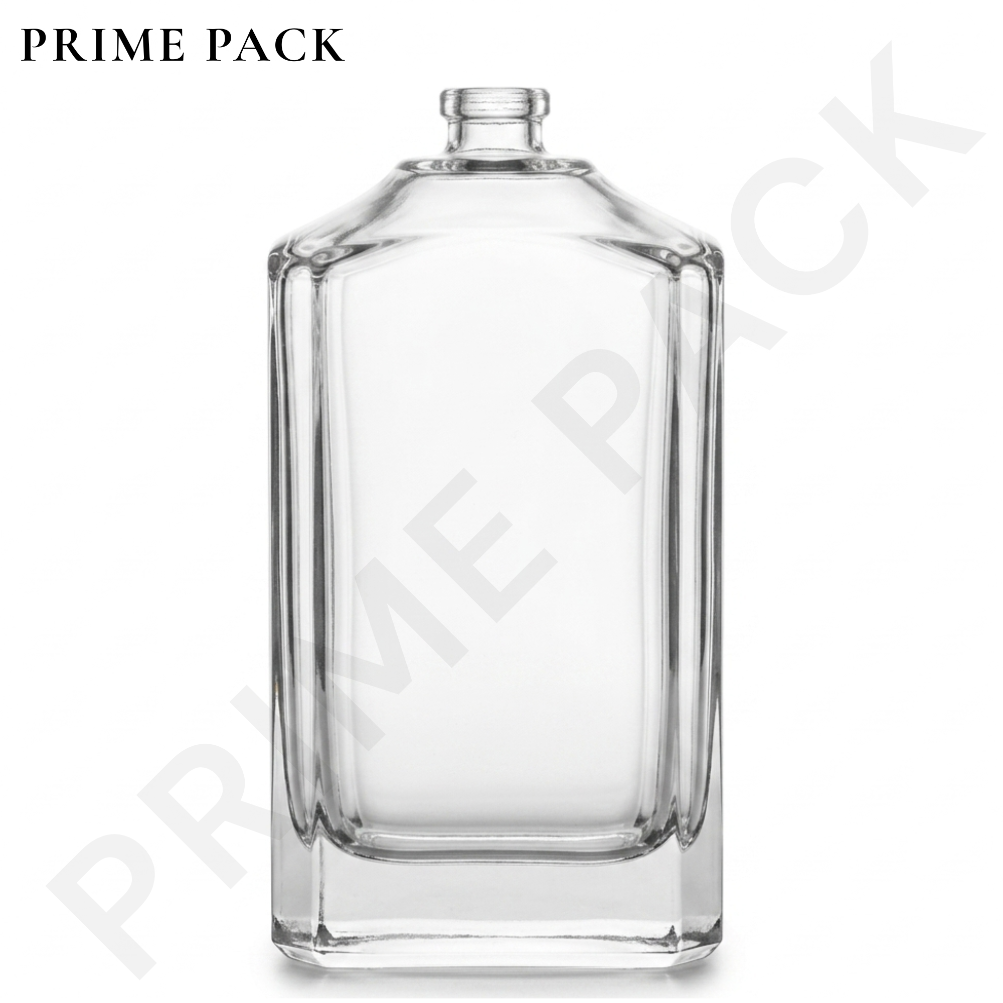 CLEAR GLASS PERFUME BOTTLE – ROUND TOP RECTANGULAR BOTTLE