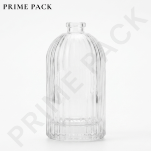 CLEAR GLASS PERFUME BOTTLE – DESIGNER ROUND BOTTLE
