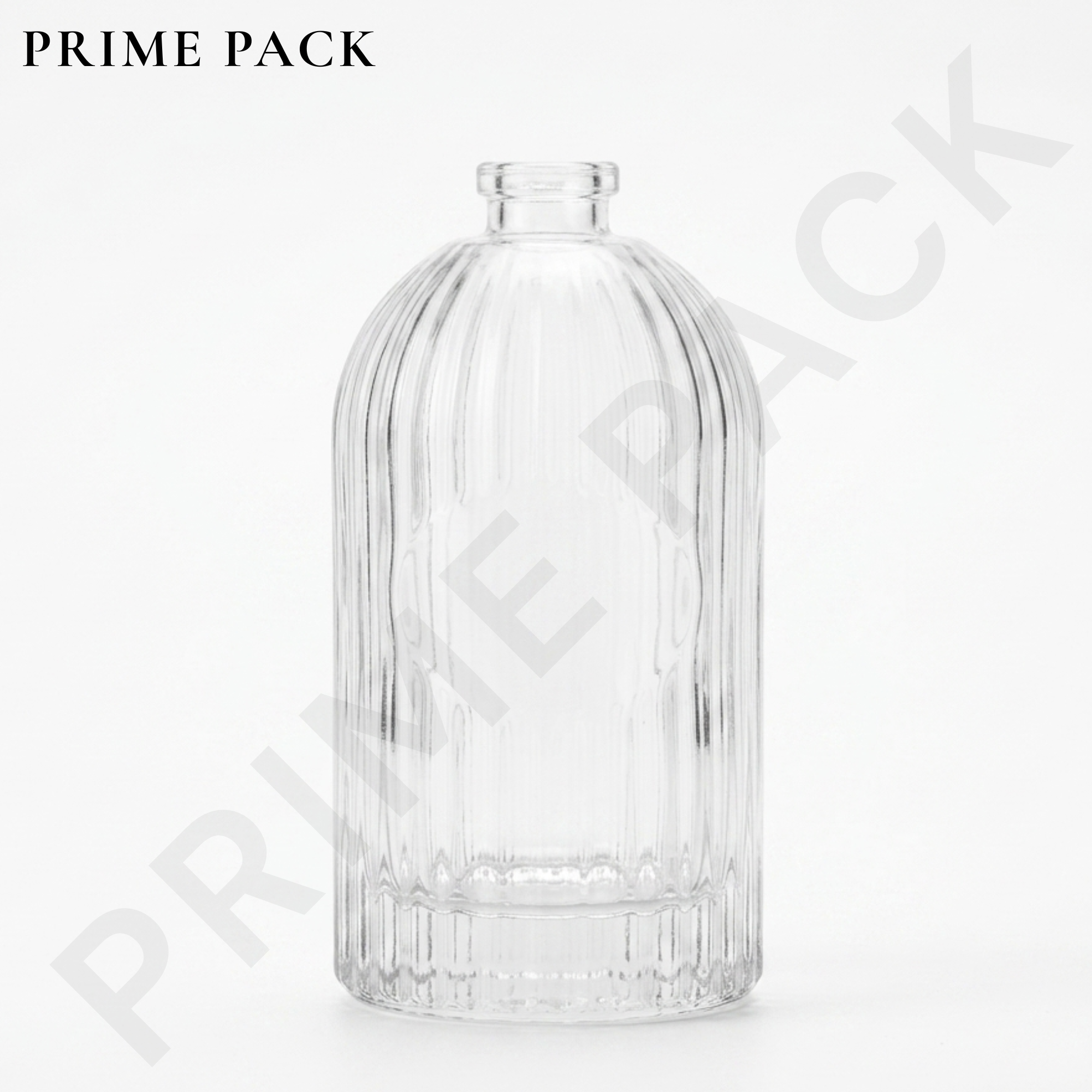 CLEAR GLASS PERFUME BOTTLE – DESIGNER ROUND BOTTLE