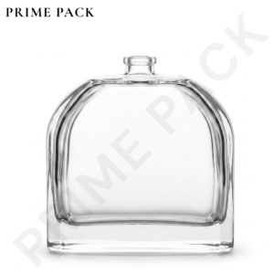 CLEAR GLASS PERFUME BOTTLE – ROUND TOP RECTANGULAR BOTTLE