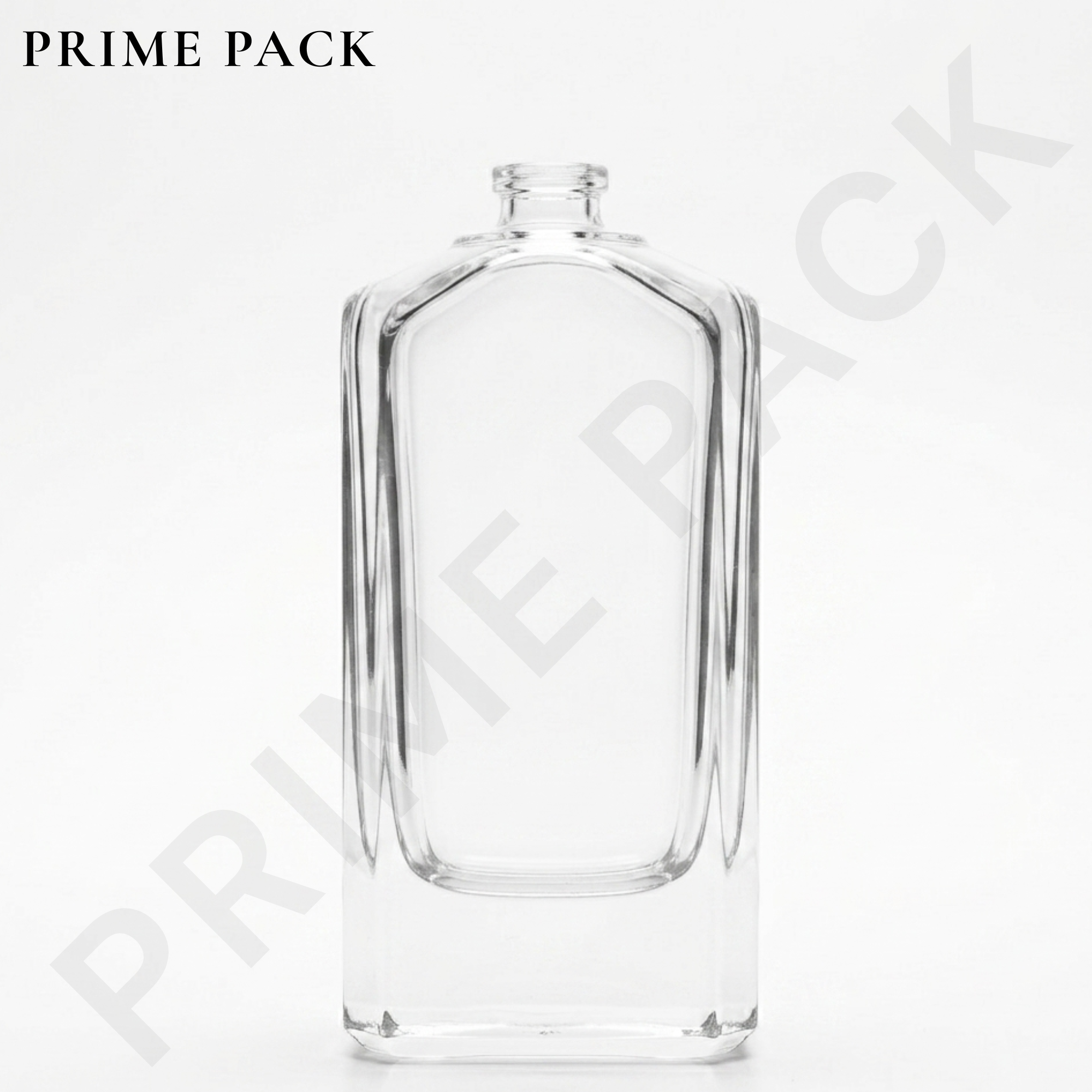 CLEAR GLASS PERFUME BOTTLE – ROUND TOP RECTANGULAR BOTTLE
